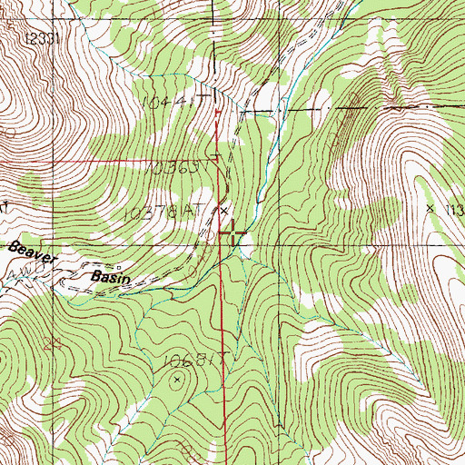 Topographic Map of Beaver Basin, UT