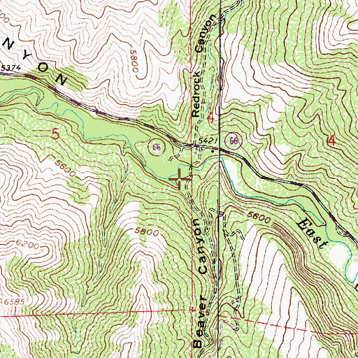 Topographic Map of Beaver Canyon, UT