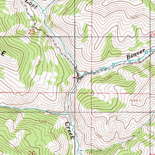 Topographic Map of Beaver Creek, UT