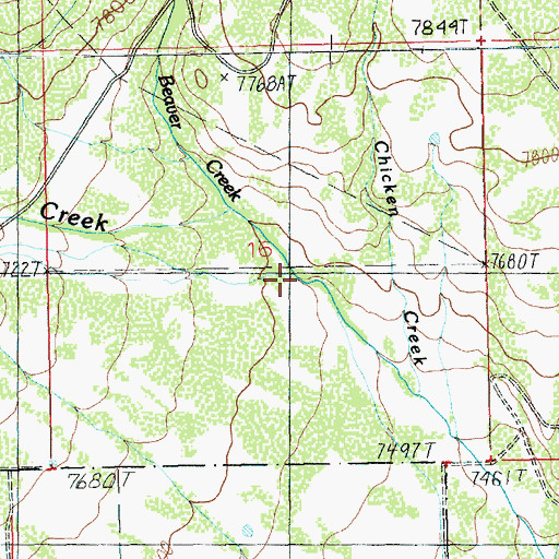 Topographic Map of Beaver Creek, UT