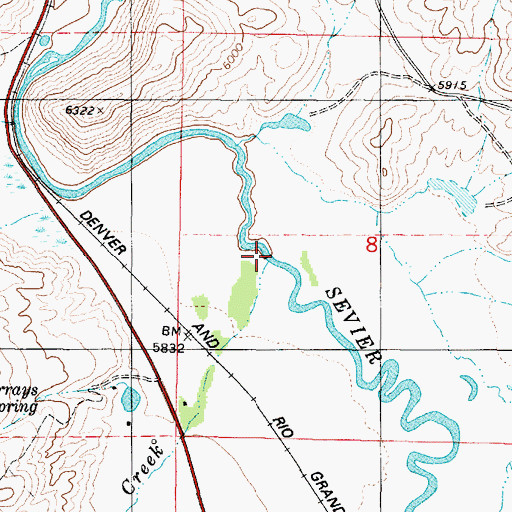 Topographic Map of Beaver Creek, UT