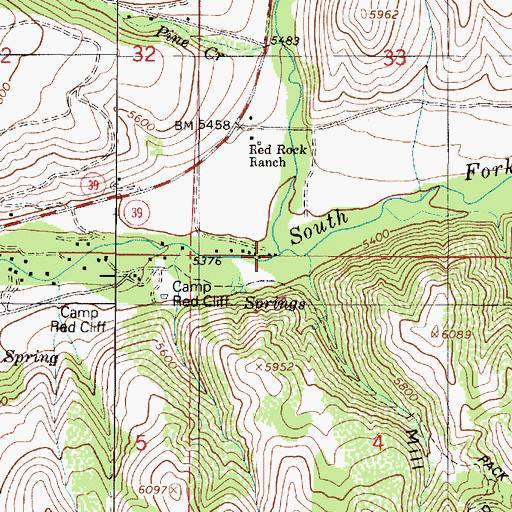 Topographic Map of Beaver Creek, UT