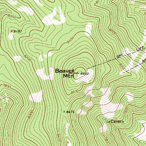 Topographic Map of Beaver Mountain, UT