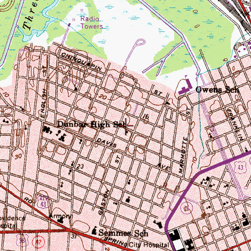 Topographic Map of Tabernacle Baptist Church, AL