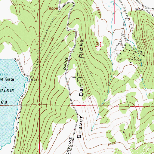 Topographic Map of Beaver Ridge, UT