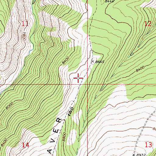 Topographic Map of Beaver Ridge, UT
