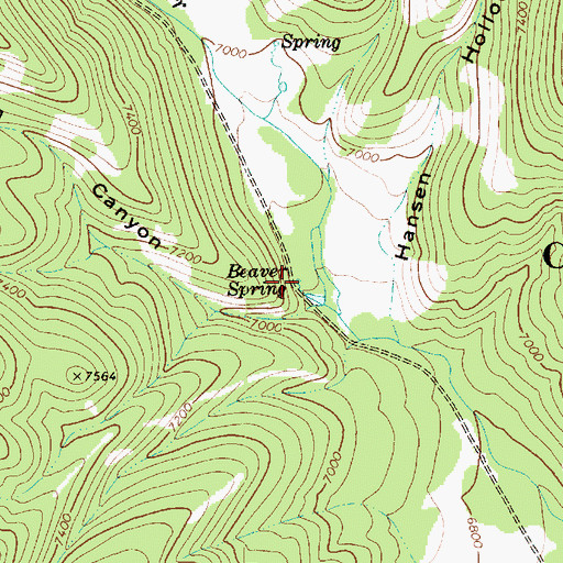 Topographic Map of Beaver Spring, UT