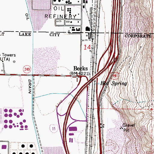 Topographic Map of Becks, UT