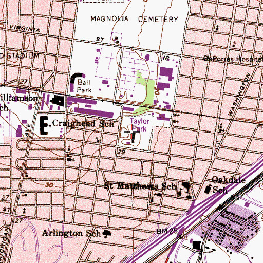 Topographic Map of Taylor Park, AL