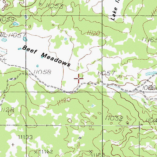 Topographic Map of Beef Meadows, UT