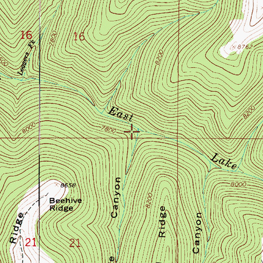Topographic Map of Beehive Canyon, UT