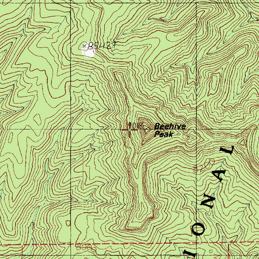 Topographic Map of Beehive Peak, UT
