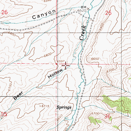 Topographic Map of Beer Hollow, UT