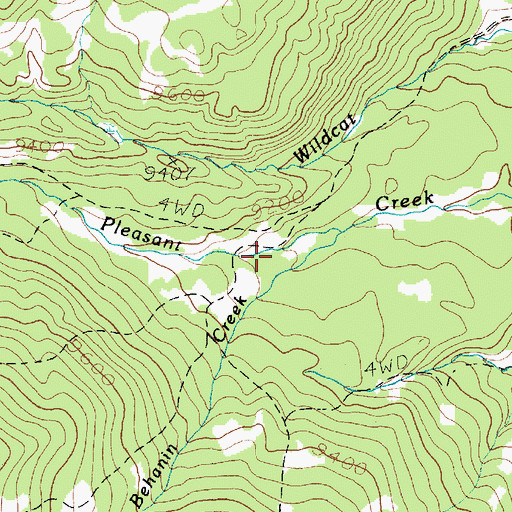 Topographic Map of Behanin Creek, UT