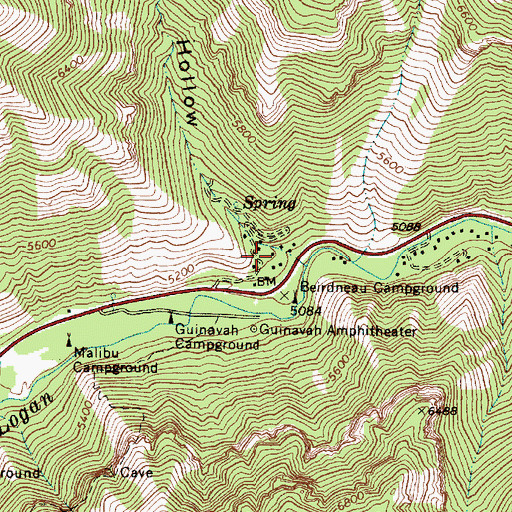 Topographic Map of Beirdneau Hollow, UT