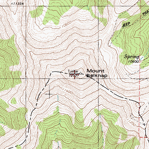 Topographic Map of Mount Belknap, UT