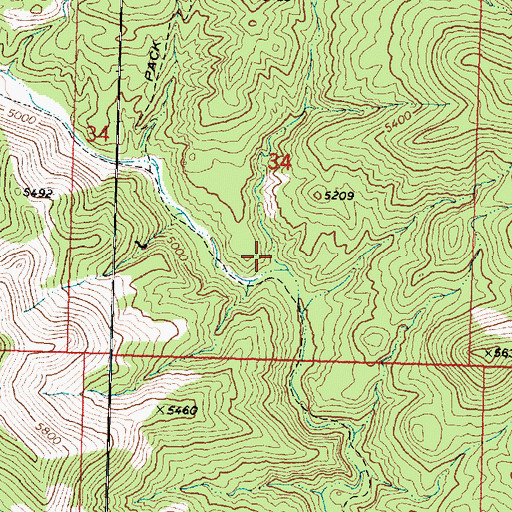 Topographic Map of Bellas Canyon, UT