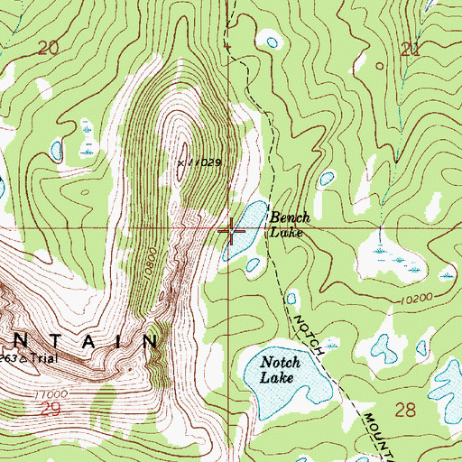 Topographic Map of Bench Lake, UT