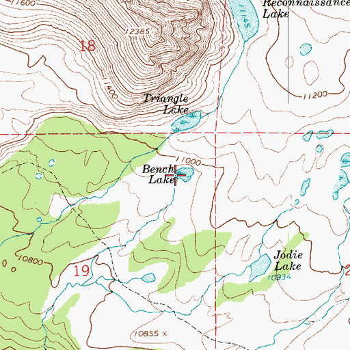 Topographic Map of Bench Lake, UT