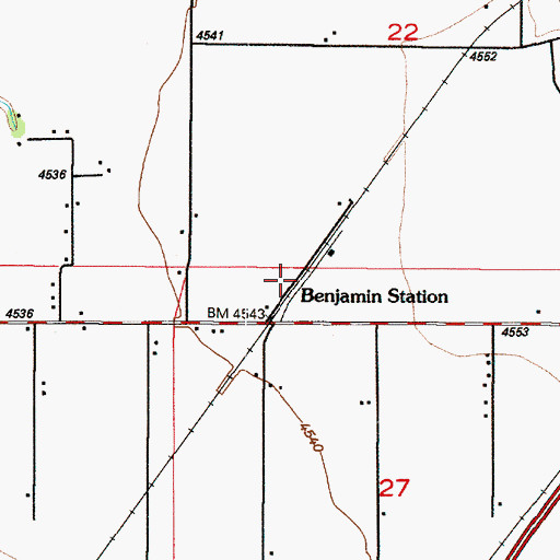 Topographic Map of Benjamin Station, UT