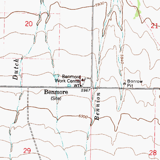 Topographic Map of Benmore Guard Station, UT