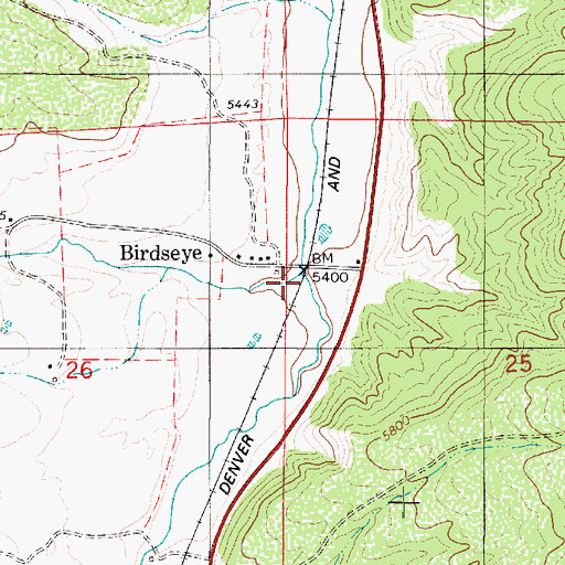 Topographic Map of Bennie Creek, UT