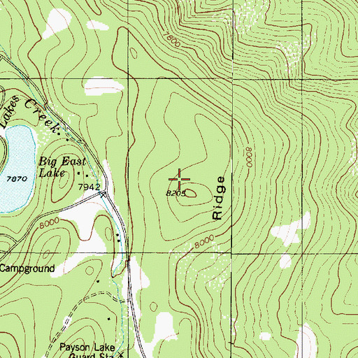 Topographic Map of Bennie Creek Ridge, UT