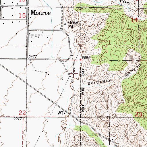 Topographic Map of Bertlesen Canyon, UT