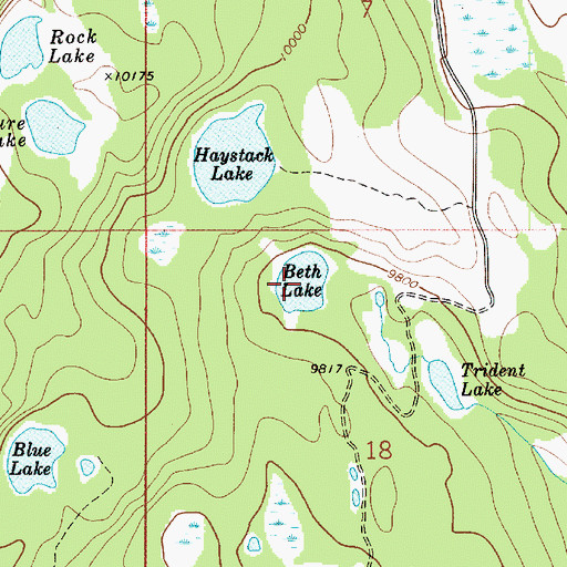 Topographic Map of Beth Lake, UT