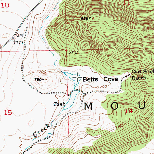 Topographic Map of Betts Cove, UT