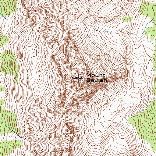 Topographic Map of Mount Beulah, UT