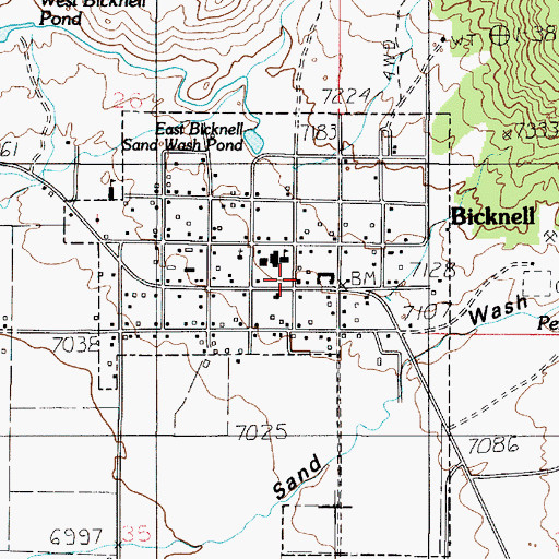 Topographic Map of Bicknell, UT