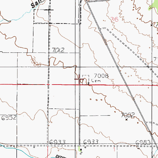 Topographic Map of Bicknell Cemetery, UT