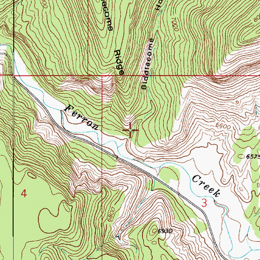 Topographic Map of Biddlecome Hollow, UT