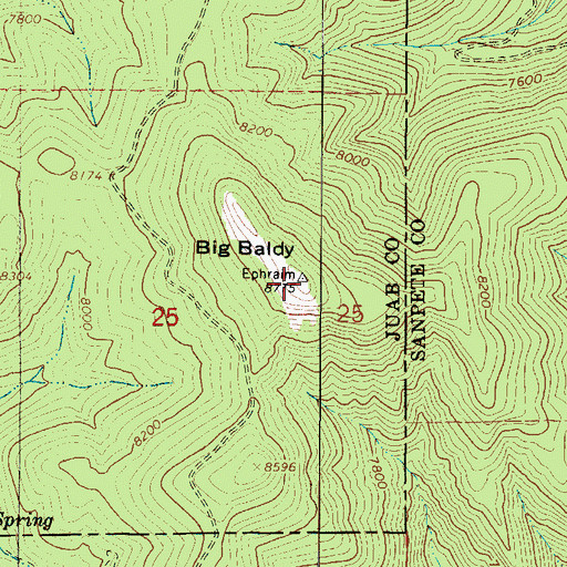 Topographic Map of Big Baldy, UT