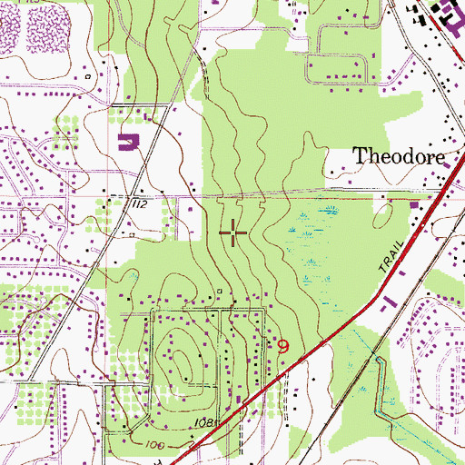 Topographic Map of Theodore High School, AL