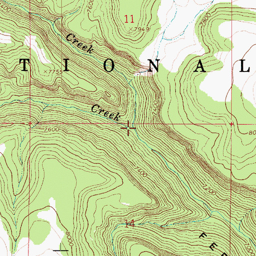 Topographic Map of Big Bear Creek, UT
