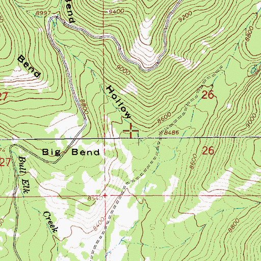 Topographic Map of Big Bend Hollow, UT