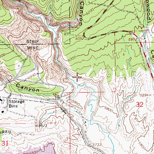 Topographic Map of Big Brush Gorge, UT