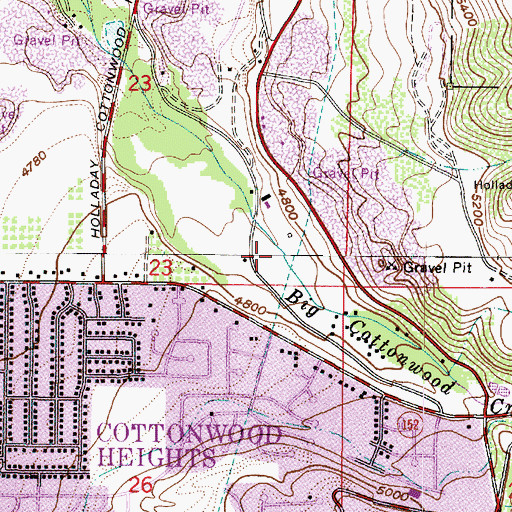 Topographic Map of Big Cottonwood Canyon, UT