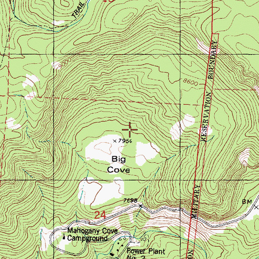 Topographic Map of Big Cove, UT