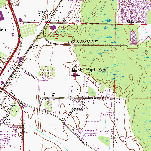Topographic Map of Theodore Middle School, AL