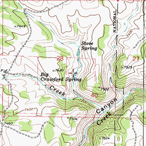 Topographic Map of Big Crawford Spring, UT