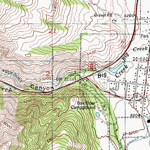Topographic Map of Big Creek, UT
