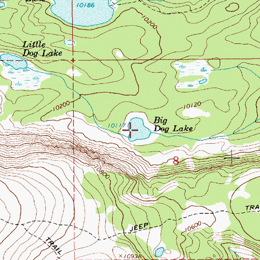 Topographic Map of Big Dog Lake, UT