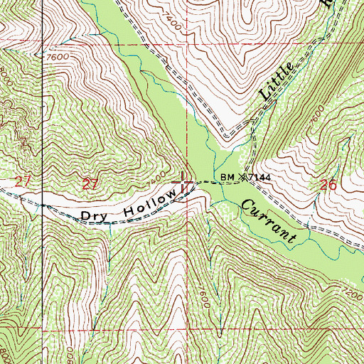 Topographic Map of Big Dry Hollow, UT