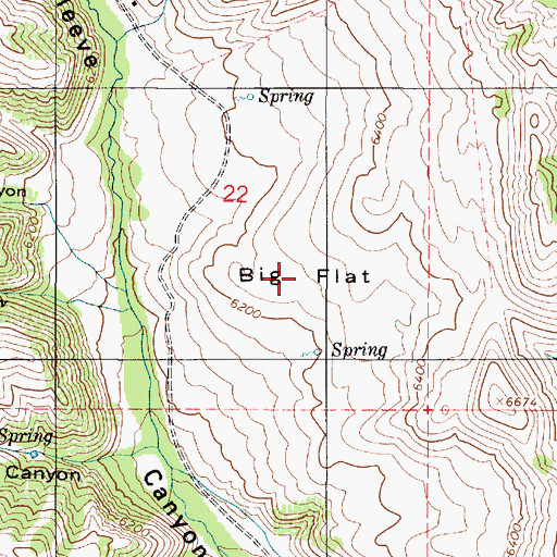 Topographic Map of Big Flat, UT