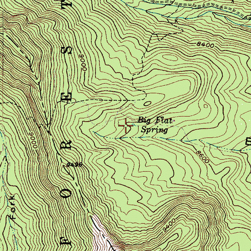 Topographic Map of Big Flat Spring, UT