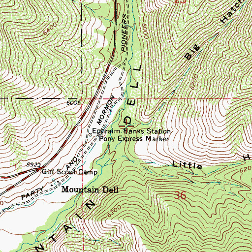 Topographic Map of Big Hatch Canyon, UT