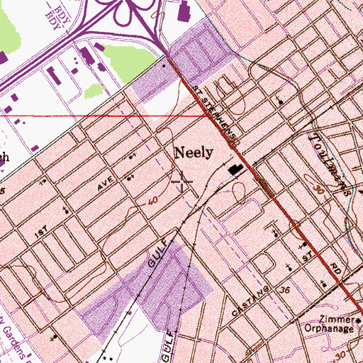Topographic Map of Third Avenue Holiness Church, AL